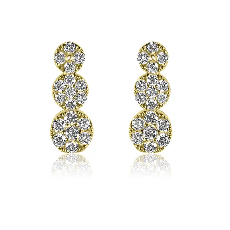 Exquisite Diamond Necklace & Earrings in 18K Yellow Gold